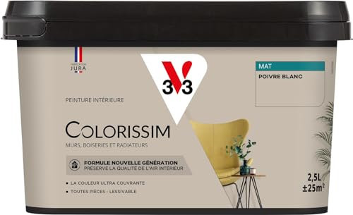 V33 Peinture multi-supports Colorissim® Poivre blanc Mat 2,5L