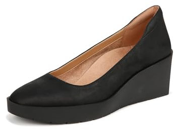 Vionic Women's Wedge Heel Sereno Shoes with Arch Support Wide Fit Black