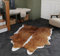 NativeSkins Teppich aus Rindsleder, Weißdorn-Braun (groß), Kuhdruck, Western-Schlafzimmer-Dekor, handgeschnitten, Wildlederimitat, rutschfeste Unterseite, Westernteppich, Tierdruck, Kuhfell