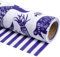 RUSPEPA Wende-Geschenkpapierrolle – Mini-Rolle – Blauwal- und Streifen-Design, ideal für Geburtstag, Frühling, Party, Urlaub – 44,5 cm x 10 m