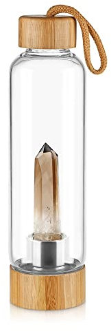 Wasserflasche Aus Natürlichem Quarzkristall Natürlicher Kristall Punkt Heilung Obelisk Wand Punkt Reiki Heilkristall Elixier-Glas-Wasserflasche Zur Herstellung Von Mit Kristall Angereichertem Wasser (