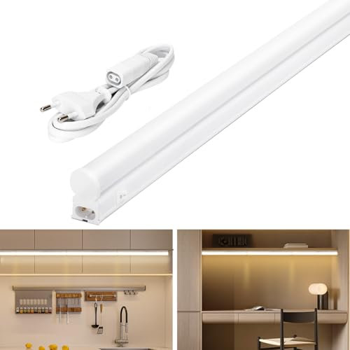 Aigostar Luces LED Con Interruptor 12W 1320LM Para Cocina, Luz Natural 4000K, 230V Tira LED Mueble Con Interruptor, Para Vestidor. 0.9M