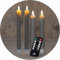 Sparset Stabkerzen LED mit Timer Klein+Groß TAUPE GRAU 4 Stück indoor - 6 Stunden ECHTWACHS 18cm+23cm Höhe für Kerzen 2,2cm Durchmesser 2 AAA Batterien notwendig LED Stabkerzen flackernde Flamme