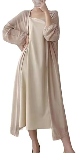 CuLtP Coprispalle Donna Elegante Giacca Bolero Lunga da Donna Estiva Leggera Spolverino in Seta di Ghiaccio con Spolverino Cardigan Aperto sul Davanti Casual Vestaglia Camicetta Abiti da Sera Mantell
