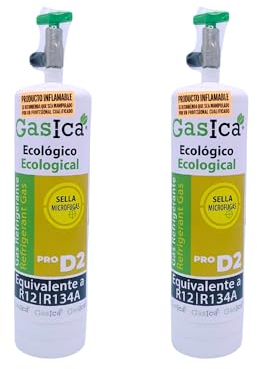 Hop Parts Pack Ahorro Gas Organico Ecologico Alternativo R134a y R12 Gasica - Monodosis de 420g (Equivalente a 900g) para Aire Acondicionado - Uso Profesional