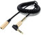 DRUT 1.5m 3.5mm Aux Coiled Extension Cable, Right Angle Male to Female, Audio Stereo Lead 5ft