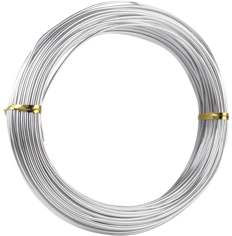 MEGAVOW 1.5mm x 20m Filo per Gioielli in Alluminio, Filo Modellabile per Fioristi Perline Collane Nigiotteria, Fili Metallici per Creazione di Gioielli, Confezioni Regalo, Argento