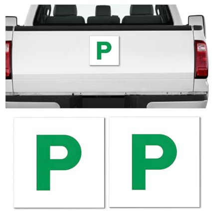 JNNJ 2 Stücke Auto Aufkleber Buchstaben Aufkleber, L-Schilder Aufkleber Selbstklebend, Selbstklebende L-Aufklebers Wasserdicht Für Auto, Selbstklebende L-Aufkleber Magnetische Für-Auto(P-Version)