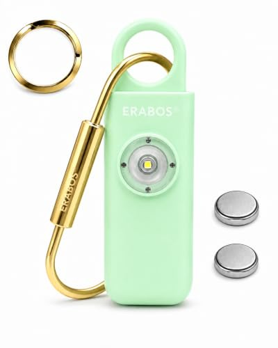 ERABOS Premium Taschenalarm T1000 Ladies | von Polizeibeamten gegründete Sicherheitsmarke | Qualitätsprodukte seit 2019 | +2 Stück Ersatzbatterien GRATIS (Mint)