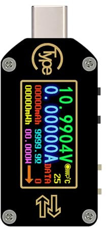 SANRLO USB C Tester Power Meter 3.5-24V 5A Voltages Tester Multimeter USB C Current Meter Tester LCD Display Voltmeter