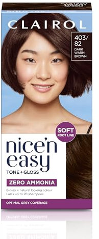 Clairol Nice'n Easy Tone+Gloss Semi Permanent Hair Dye - 403/82 Dark Warm Brown