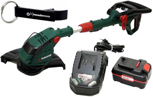 HEADNMORE® 1 coupe-bordure Parkside® PRTA 20 / coupe-bordure + 1 porte-clés HEADNMORE® (1 batterie 4 Ah)