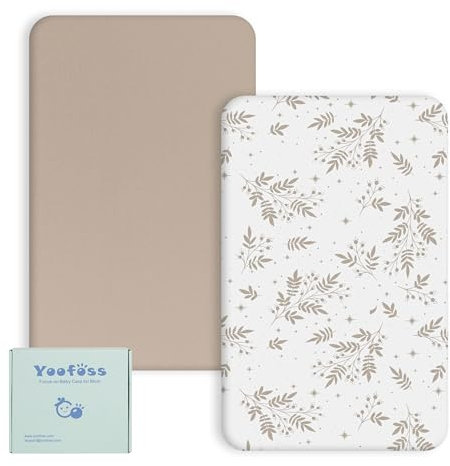 Yoofoss 2 Pack Baby Spannbettlaken Spannbetttuch Mikrofaser Matratzenauflage Atmungsaktiv Matratzenschoner Laken für 50x89 cm 50x90 cm 55x90 cm Beistellbett Babybetten Kinderbett