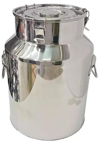 Stainless Steel Milk Churn Can 24L/6.3 Gallon - Durable Milk Bucket, Wine Pail Bucket, Tote Jug Milk Churn Can Canister Oil Water Beverage Drink Dispenser with Sealed Lid