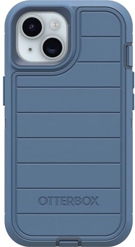 OtterBox iPhone 16e (Only) - Defender Series Case - Baby Blue Jeans (Blue) - Case Only - Rugged & Durable - with Port Protection - Microbial Defense Protection