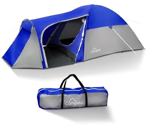 Campela Tente igloo 3 personnes étanche à montage rapide - Tente igloo légère et compacte avec moustiquaire - Tente de camping d'extérieur haute pour hiver, trekking, festival, vacances, camping