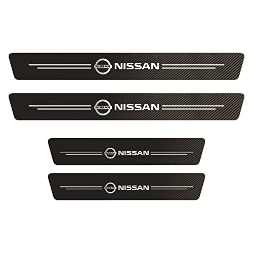 ZZBHFAS 4 Pezzi Adesivi Decorativi per Soglia Auto per Nissan Patrol 1980-2025 GR Y60 Y61, Stile Fibra di Carbonio, Copertura Protettiva per Piastra Batticalcagno, Accessori di Styling