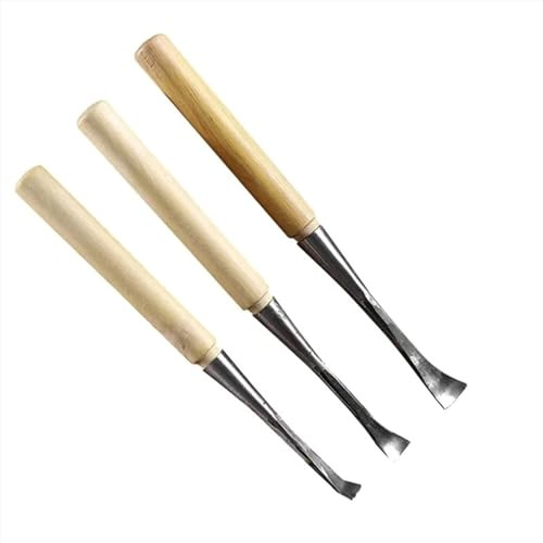ZAJYZZF 10/15/20mm Hand Chisel Professional Woodworking Carving Wooden Spoon Making Tools DIY Warping Head Knife(3PC)