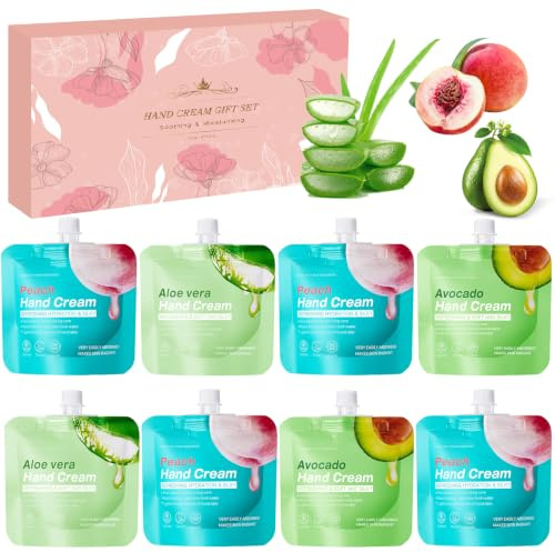 Handcreme Mini Handcreme Set, 8 Pack Handcreme Damen Geschenkset, Duft Hand Fuß Feuchtigkeitscreme für Trockene Hände, Kleine Geschenke für Frauen Männer, Muttertag & Geburtstags Geschenk