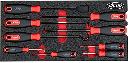Vigor Vigor_V5070 Haken und Schaber Set, 9-teilig