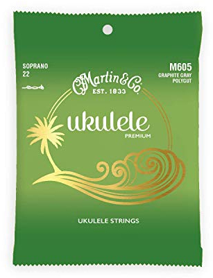 MARTIN Cordes pour Ukulele Premium Soprano, Graphite Gray Polygut, Tuning C, Tirant: 0220 (M605)
