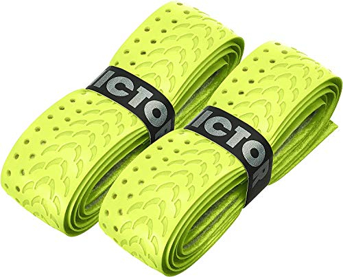 VICTOR Fishbone Griffband Grip, schwarz & grau (Neongelb, 3er)