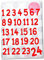 Bügelbild Adventkalender Zahlen 1-24 Flockfolie Aufbügler Applikationen Bügelsticker für Stoffe Textilien Kinder zum Aufbügeln Flicken, Farbe:rot