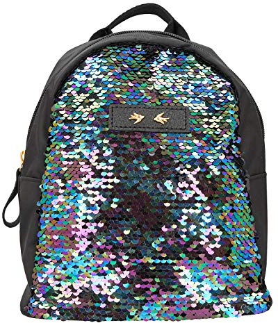 Depesche 10357 - Rucksack mit Pailletten Trend Love, schwarz
