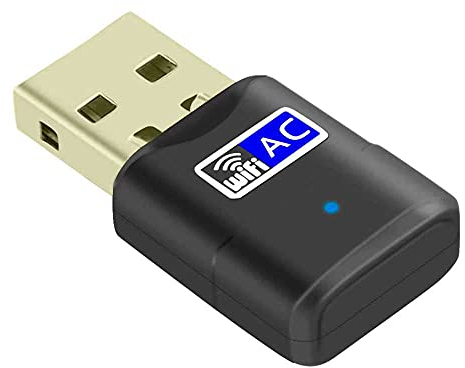OcioDual 600Mbps WiFi Adapter 2.4GHz 5G USB 2.0 Dual Band Antenne WLAN Empfänger Stick Netzwerk Dongle für PC Laptop Schwarz
