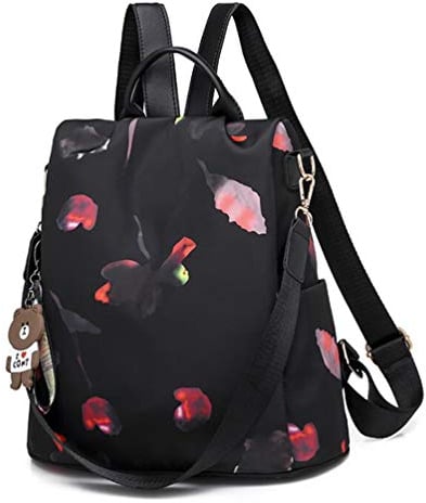 Rucksack Damen Wasserdichte Anti Diebstahl Schulrucksack Umhängetasche, Mode Cityrucksack Tagesrucksack für Schule Reisen Arbeit Einkauf (Schmetterling)