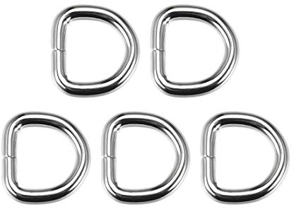 sourcing map 5Stk. Metall D-Ring 0.63(16mm) D-Ringe Schnalle für Hardware Taschen Gürtel DIY Zubehör Silber