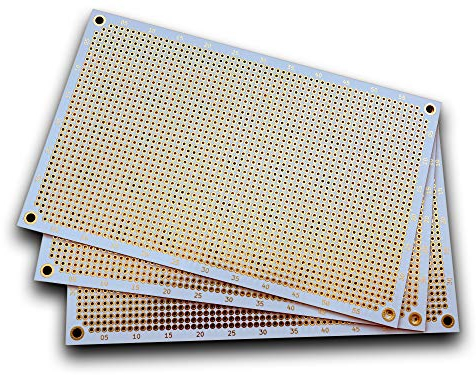 PROTOPATCH® Premium Lochrasterplatine (3 Stk) | Lochrasterplatte | Leiterplatte | Lochplatine | Prototype PCB Board | Euro-Platine | 160 x 100 mm | Doppelseitig | Runde Pads | Weiß | PTH | 2,54 mm