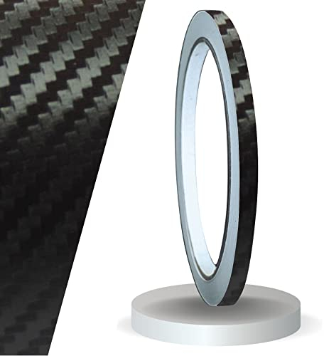 siviwonder Zierstreifen 10m Carbon schwarz 5mm Glanz Zier Streifen Folie Aufkleber für Auto Boot Jetski Modellbau Vinyl Dekorstreifen