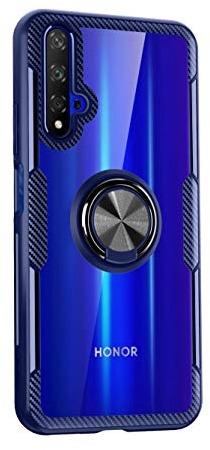SORAKA Funda Transparente para Huawei Nova 5T con Anillo y Placa Metálica Magnética para Coche Funda Honor 20 Acrílico Transparente
