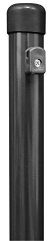 Alberts 613143 Zaunpfosten für Maschendrahtzäune | zinkphosphatiert, anthrazit-metallic kunststoffbeschichtet | Länge 2000 mm | Pfosten-Ø 38 mm