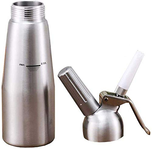 Professional Whipped Cream Dispenser with 3 Decorative Nozzles Uses Standard N20 Cartridges (not Included), for A Fun Cake, Aluminum