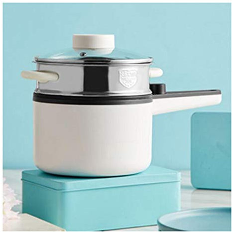 Lihuzmd Egg Boiler, Multifunction Electric Steamer Hot Pot 1.2L Electric Noodle Cooker Boiling Pot Frying Pan Mini Steam Pot Automatic Power-Off,White