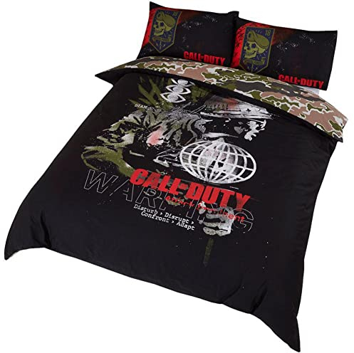 Call of Duty COD Cold War DP1-COD-WNG-08 Bettbezug für Doppelbett, Schwarz