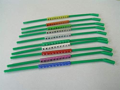 BVT Vogelringe - 5x10 offene Kunststoff Ringe für Exoten, transparent, Ø2,5mm - nummeriert 0-9