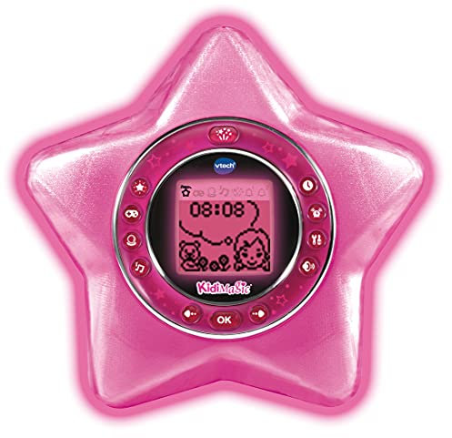 VTech Kidi Magic Starlight (Pink), Learning Alarm Clock and Radio, Kids Music Toy, Light Projector with Games and Sounds, Educational Toy for Girls and Boys, Interactive Toy for Kids Aged 6 Years +
