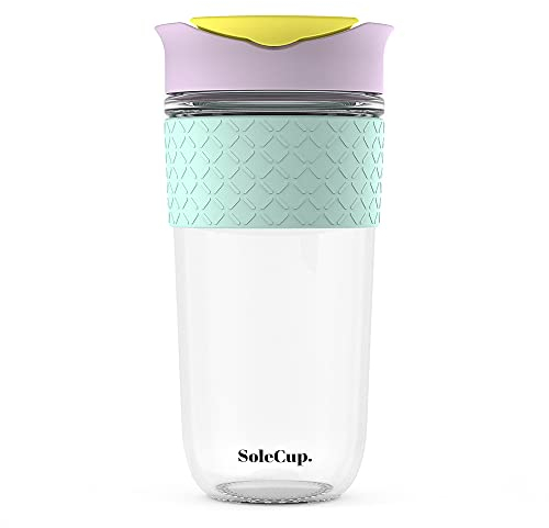 SoleCup. Large Travel Mug - Reusable Insulated Coffee Mug - 18oz/530ml BPA-Free Hot Drink Travel Mug with Lid & Silicone Band…