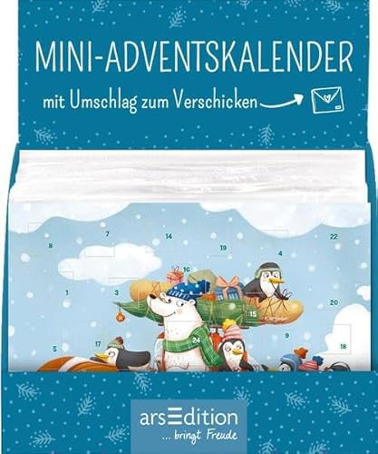 Display Mini-Adventskalender mit Umschlag zum Verschicken: Fröhliche Weihnachten. Mit 4 x 9 Ex.