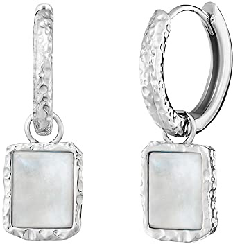 Engelsrufer Damen Creole Mondstein Pure Moon Silber aus Sterling Silber - Clipverschluss - nickelfrei - 18 mm