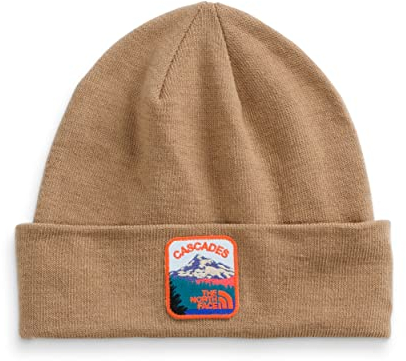 The North Face Bestickte Earthscape Beanie, Utility Brown Light Heather, Einheitsgröße