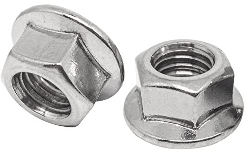 5 Stück M16–2,0 mm Edelstahl-Flansch-Sechskantmuttern, Rechtsgewinde