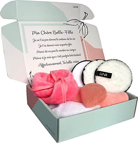 Coffret Cadeau Femme Soin Beauté Spa avec Message Personnalisé pour Offrir, Set de Démaquillage 7 produits Original et Utile, Idee Box Cadeau Bien Etre Anniversaire, Noel, Fete des Meres