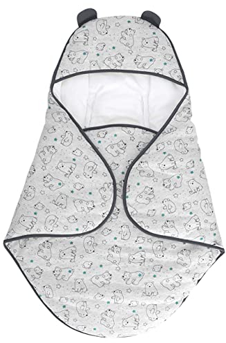 Sterntaler Baby Unisex Einschlagdecke Einschlagdecke wattiert Eisbär Elia - Einschlagdecke Babyschale, Einschlagdecke - braun