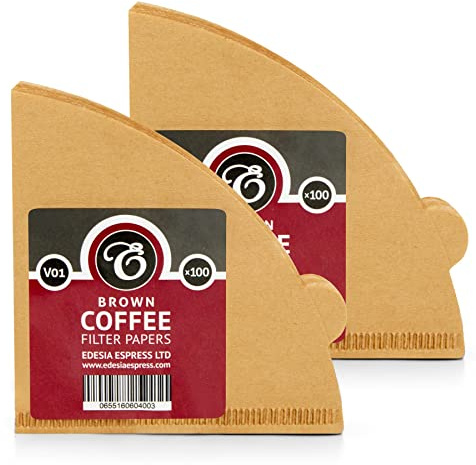200 Size V01 Brown Coffee Filter Papers, Compatible with Size 01 by EDESIA ESPRESS