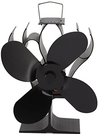 Termoventilatore per Camino, 4 Lame Silenzioso Non Elettrico a Legna EcoFan, Circolazione di Aria Calda Risparmio di Combustibile, Termoventilatore per Stufa Eco Friendly per Stufa a Legna Bruciatore