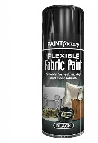 SuperGift.com 200ml All Purpose Aerosol Fabric Black Spray Paint Quick Drying Spray, Fast Dry and Excellent Coverage for Vinyl, Most Fabrics, Metal, Wood, Plastic and More by Diva Gift